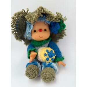 Vintage Crochet Blueberry-Inspired Doll | Handmade 1980s | 12” Tall